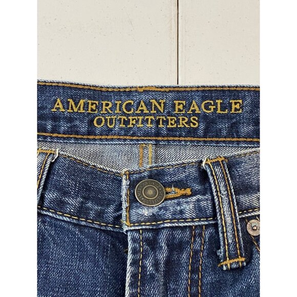 American Eagle Outfitters Men’s Original Straight Jeans 32x32 Distressed Blue - Picture 12 of 15